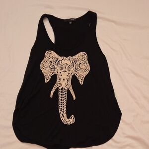 Oboe Elephant Racer Back Tank Top Size Large Slits On Sides